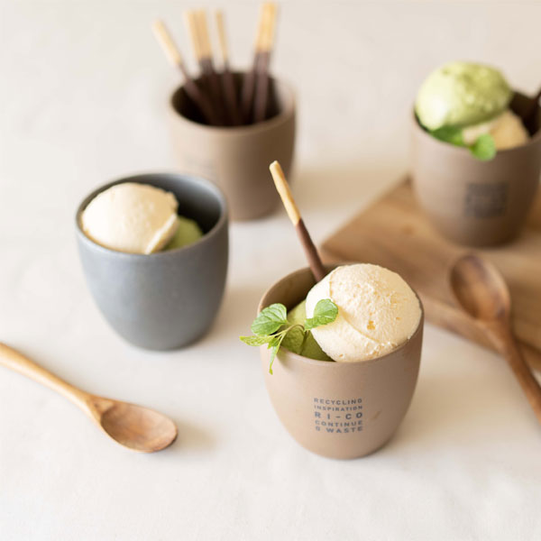 GOOD MORNING カップ [ナチュラル] ロゴ入り 再生備前 the continue RI-CO CUP-N-01 専用ボックス入り