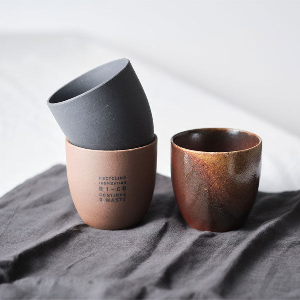 GOOD MORNING カップ [ナチュラル] ロゴ入り 再生備前 the continue RI-CO CUP-N-01 専用ボックス入り