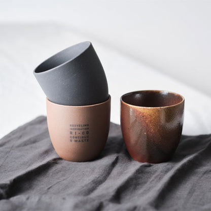 GOOD MORNING カップ [ナチュラル] ロゴ入り 再生備前 the continue RI-CO CUP-N-01 専用ボックス入り