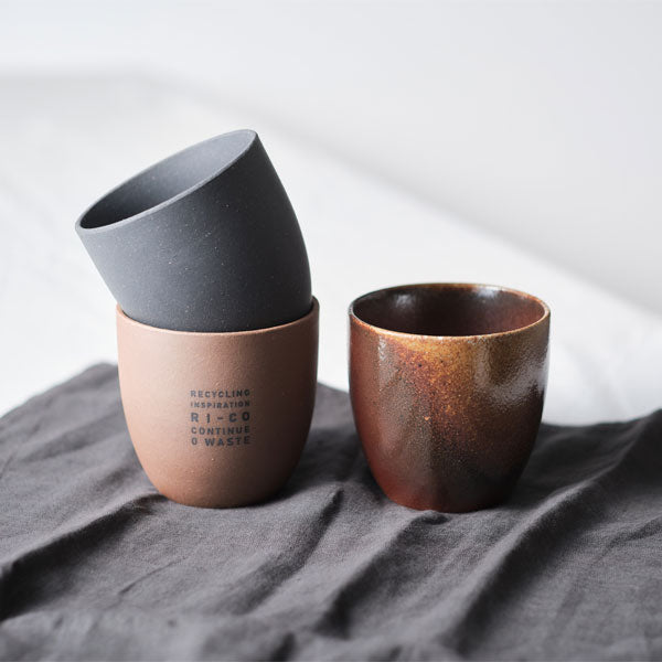 石製カップ GOOD MORNING カップ [グレイカラー] 再生備前 the continue RI-CO