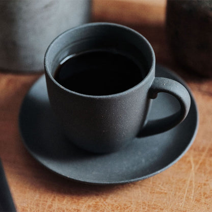 GOOD MORNING マグカップ 200 プレートセット [ナチュラル/グレイカラー] 再生備前 the continue RI-CO MUG200&amp;PLT 専用ボックス入り