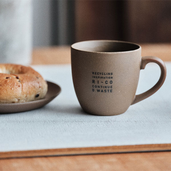 GOOD MORNING マグカップ 200 [ナチュラル] ロゴ入り 再生備前 the continue RI-CO MUG200-N-01 専用ボックス入り