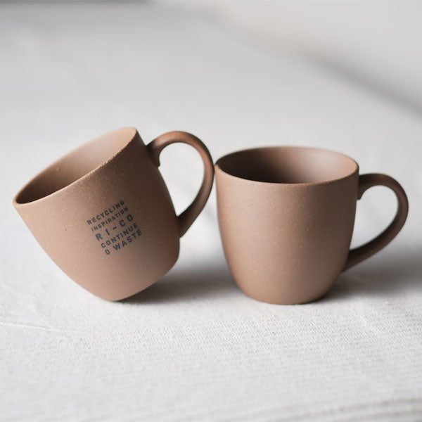 GOOD MORNING マグカップ 200 [ナチュラル] ロゴ入り 再生備前 the continue RI-CO MUG200-N-01 専用ボックス入り