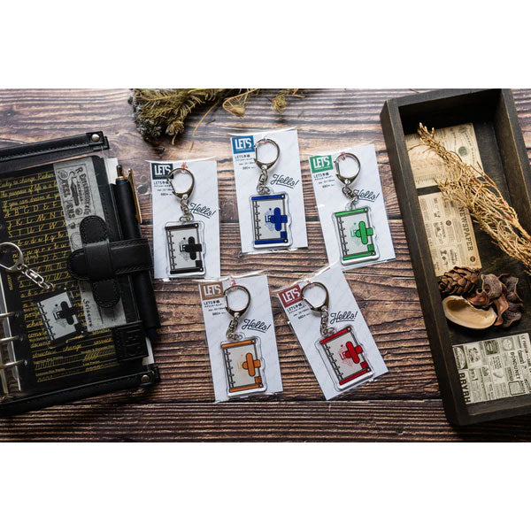 アクリルキーホルダー / LETS手帳 [全6色] LETS STATIONERY GOODS 文匠 L23/4-ACRY-N/B/R/BL/MG/MSG [M便 1/15]