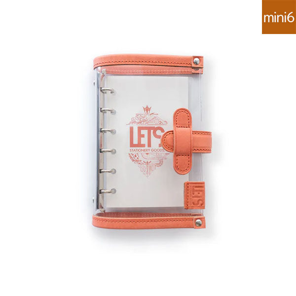LETSクリアシステム手帳 mini6サイズ [mostro アプリコットピンク] LETS STATIONERY GOODS 文匠 L25-SM-AP 【送料無料*】