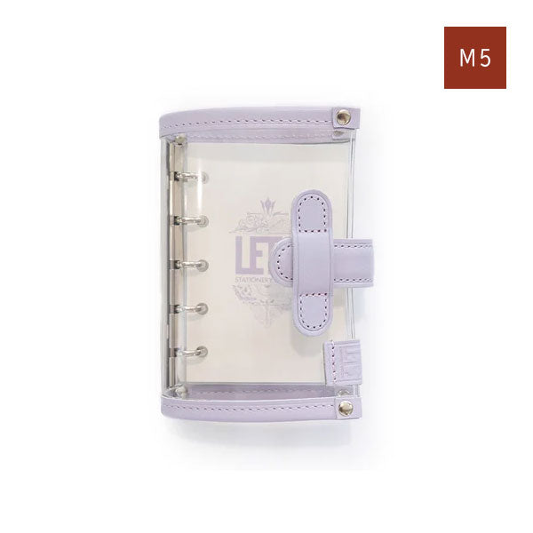 縞帳　解き❸5枚58片 LETSクリアシステム手帳 シフォンパープル [M5サイズ] LETS STATIONERY