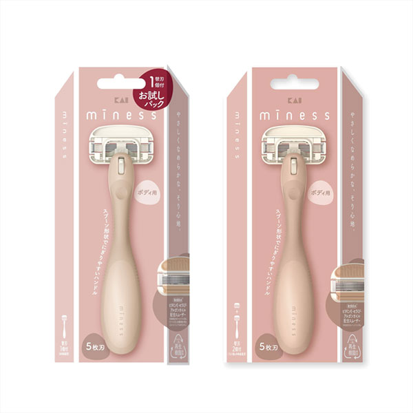 minessシリーズ ボディ用カミソリ替刃1個付/2個付 [全2種類] 貝印 GA0154/0130