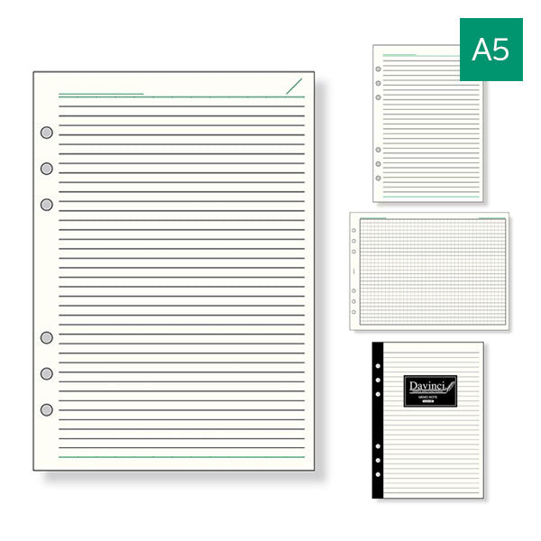 [Davinci] 横罫ノート 5.0mm罫 6.5mm罫 A5サイズ 手帳リフィル [全6種] レイメイ藤井 DAR294/295/4351/400/455/459 [M便 1/12]