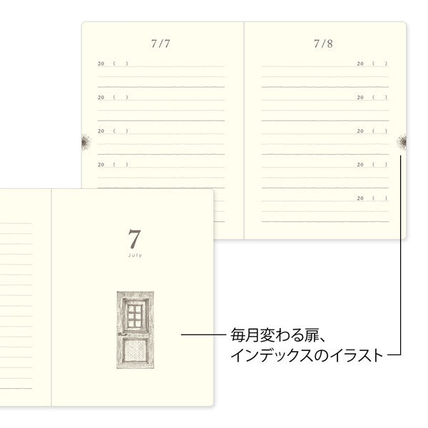 5年連用 扉 ミニ [全2色] デザインフィル(ミドリ)  12715/12716