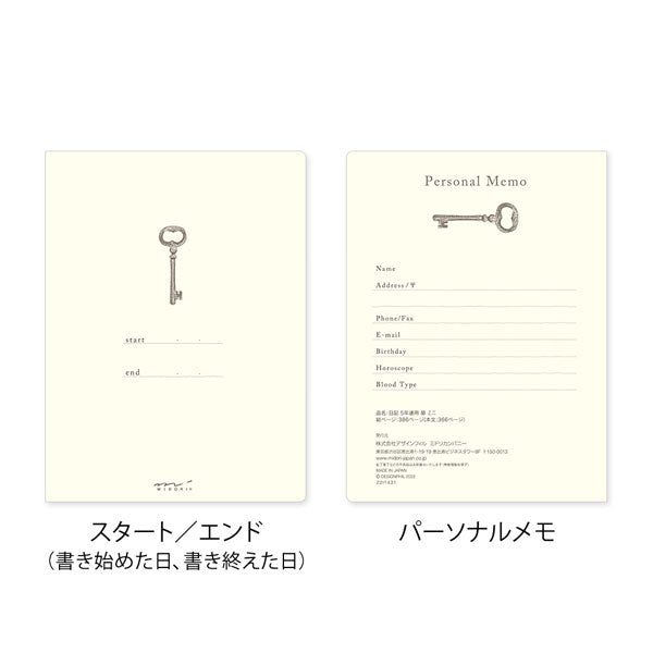 5年連用 扉 ミニ [全2色] デザインフィル(ミドリ)  12715/12716