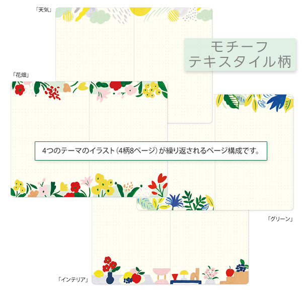 ゆるログ ノート B6 ドット方眼 [全6柄] デザインフィル(ミドリ) 15354～15367 [M便 1/8]