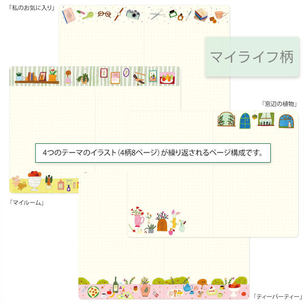 ゆるログ ノート B6 ドット方眼 [全6柄] デザインフィル(ミドリ) 15354～15367 [M便 1/8]