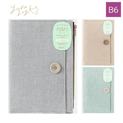 ゆるログ ノートカバー B6 [布] 全3色 デザインフィル(ミドリ) 15369～15361 [M便 1/2]