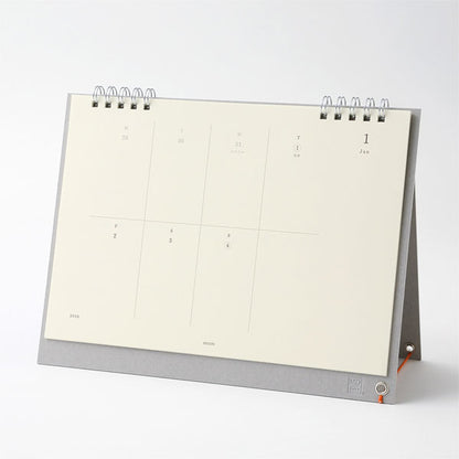 2026 卓上カレンダー (MDカレンダー 週間) リングタイプ 月曜始まり デザインフィル(ミドリ) 31391 [M便 1/2]