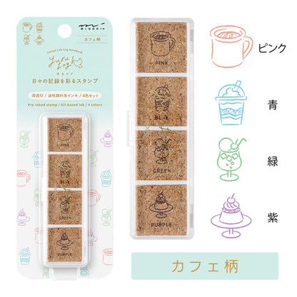 ゆるログ スタンプ 浸透印 [全8種類・各4柄] デザインフィル(ミドリ) 35613～35620 [M便 1/3]
