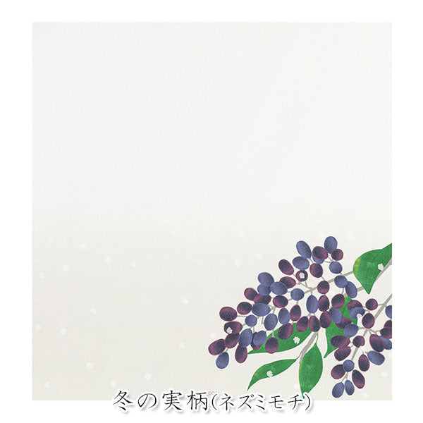 冬レター [便箋] 越前和紙 16枚入り [冬の実柄] デザインフィル(ミドリ) 81000 [M便 1/4]