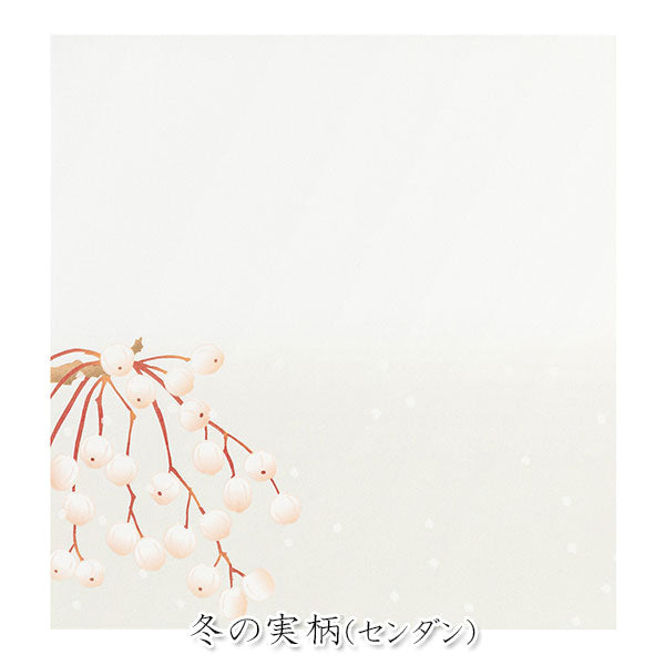 冬レター [便箋] 越前和紙 16枚入り [冬の実柄] デザインフィル(ミドリ) 81000 [M便 1/4]