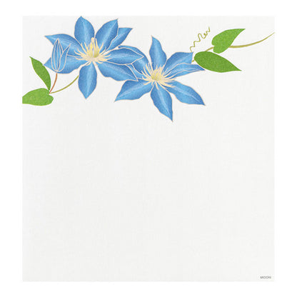 初夏レター [便箋] 越前和紙 16枚入り [夏の花柄] デザインフィル(ミドリ) 85949 [M便 1/4]