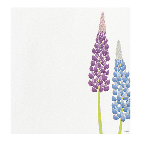 初夏レター [便箋] 越前和紙 16枚入り [夏の花柄] デザインフィル(ミドリ) 85949 [M便 1/4]