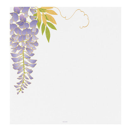 初夏レター [便箋] 伊予和紙 16枚入り [シルク 藤柄] デザインフィル(ミドリ) 85951 [M便 1/4]