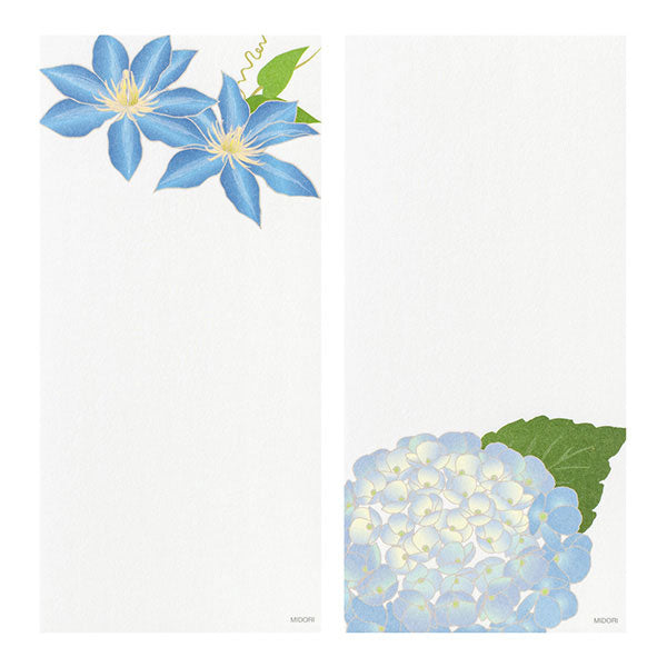 初夏レター [一筆箋] 越前和紙 16枚入り [夏の花柄] デザインフィル(ミドリ) 89603 [M便 1/8]