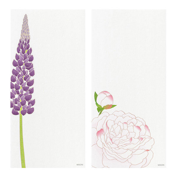 初夏レター [一筆箋] 越前和紙 16枚入り [夏の花柄] デザインフィル(ミドリ) 89603 [M便 1/8]