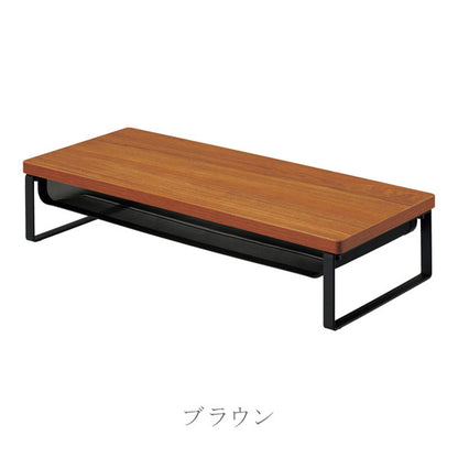 MDF机上台・スリム 500×200 棚付き [全2色] LIHITLAB.(リヒトラブ) A-8012