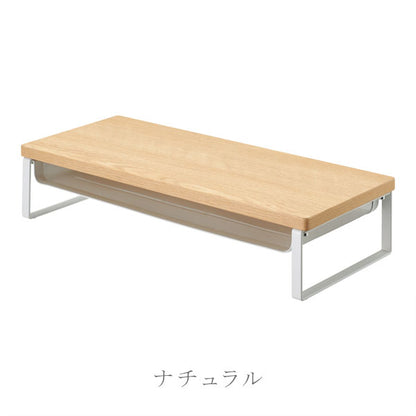 MDF机上台・スリム 500×200 棚付き [全2色] LIHITLAB.(リヒトラブ) A-8012