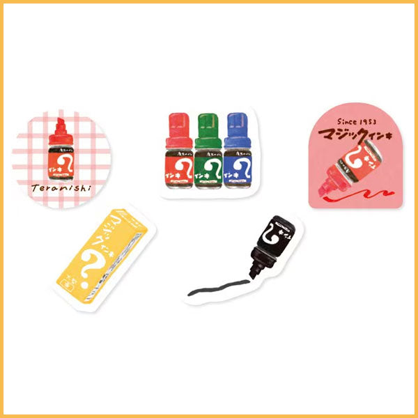 古川紙工コラボ フレークシール [全9種類：5柄×4枚入り] 岡山エコール NS51-FS [M便 1/40]