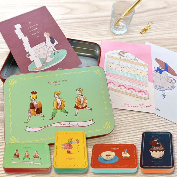 くらはしれい 缶入りポストカード [全4色] 学研ステイフル D09508～09511 [M便 1/1]