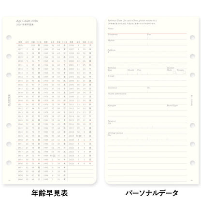 001 2026年 ダイアリーリフィル 月間ブロック [バイブルサイズ] 2025年12月・月曜始まり PLOTTER 77718169 [M便 1/18]