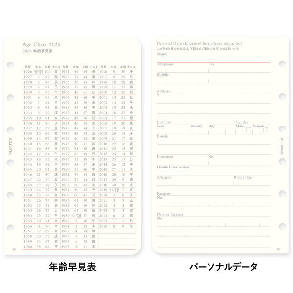 001 2026年 ダイアリーリフィル 月間ブロック [ミニサイズ] 2025年12月・月曜始まり PLOTTER 77718171 [M便 1/24]