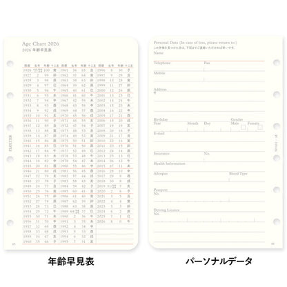 001 2026年 ダイアリーリフィル 月間ブロック [ミニサイズ] 2025年12月・月曜始まり PLOTTER 77718171 [M便 1/24]