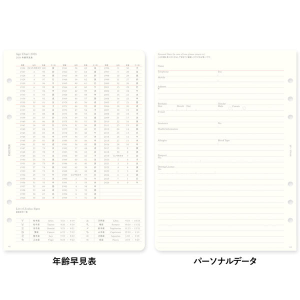 002 2026年 ダイアリーリフィル 週間レフト式 [A5サイズ] 2026年1月・月曜始まり 週間+メモ PLOTTER 77718173 [M便 1/4]