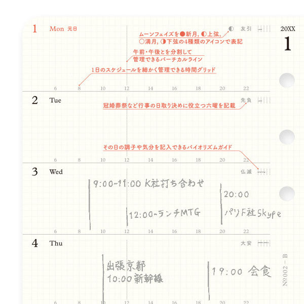 002 2026年 ダイアリーリフィル 週間レフト式 [バイブルサイズ] 2026年1月・月曜始まり 週間+メモ PLOTTER 77718174 [M便 1/6]