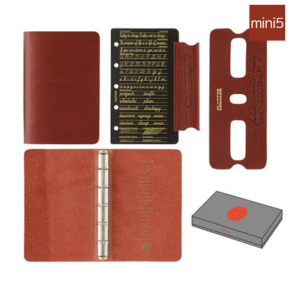 限定！レザーバインダー Liscio《リスシオ》 リミテッドボックス レッドブラウン [ミニ5サイズ] 5穴リング 11mm径 PLOTTER 89993375 【送料無料*】