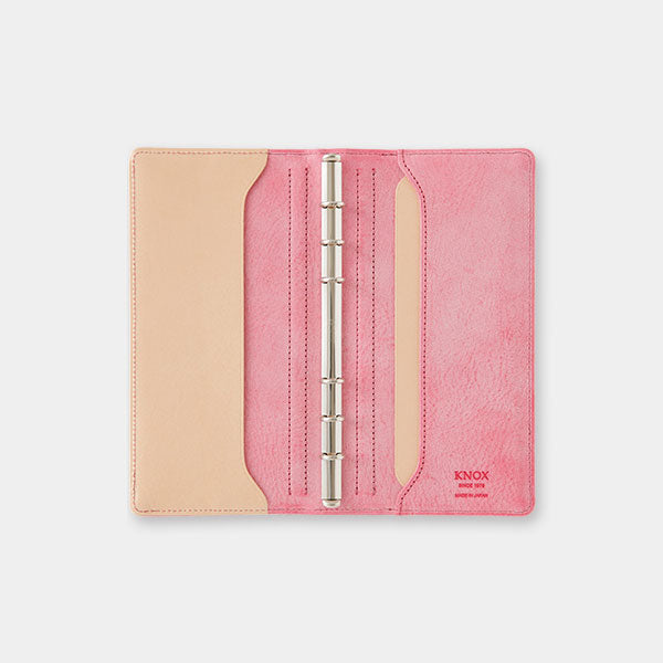 【期間限定カラー】システム手帳 N/PEARCE(エヌ/ピアス) 白桃×ナチュラル ナローサイズ 11mmリング ※保証書付き ノックス(KNOX) 89993681 【送料無料*】