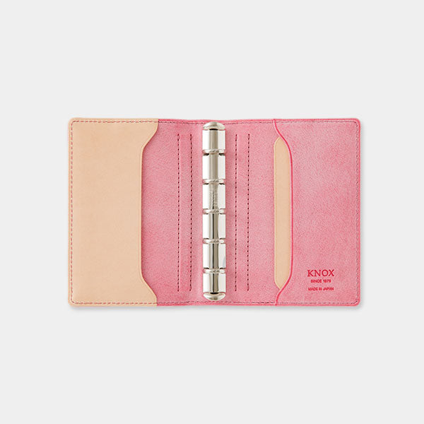 【期間限定カラー】システム手帳 N/PEARCE(エヌ/ピアス) 白桃×ナチュラル ミニ5サイズ 13mmリング ※保証書付き ノックス(KNOX) 89993683 【送料無料*】