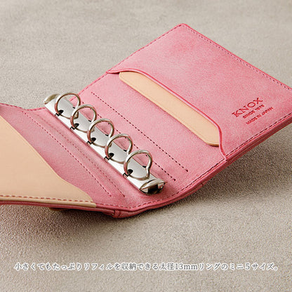 【期間限定カラー】システム手帳 N/PEARCE(エヌ/ピアス) 白桃×ナチュラル ミニ5サイズ 13mmリング ※保証書付き ノックス(KNOX) 89993683 【送料無料*】