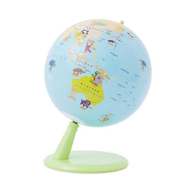 こども環境地球儀 ハトホルgreen プラスチック台 No.92005 20cm 渡辺教具製作所 92005