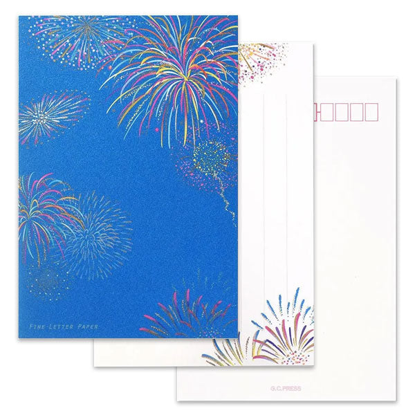 花火 [はがき箋] 1柄6枚入 G.C.PRESS 094-88 [M便 1/16]