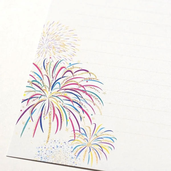 花火 [便箋] ヨコ罫 2柄10枚入 G.C.PRESS 405-68 [M便 1/10]