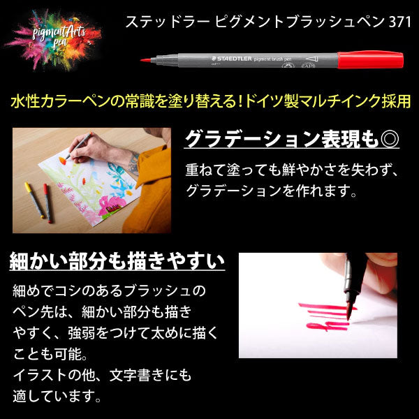 限定 ピグメントブラッシュペン スターターセット ステッドラー ST371SET1P