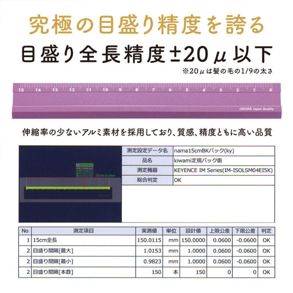 Kiwami LR左右利き手対応アルミ定規 15cm [全3色] 共栄プラスチック KLR-15-R/B/V [M便 1/300]