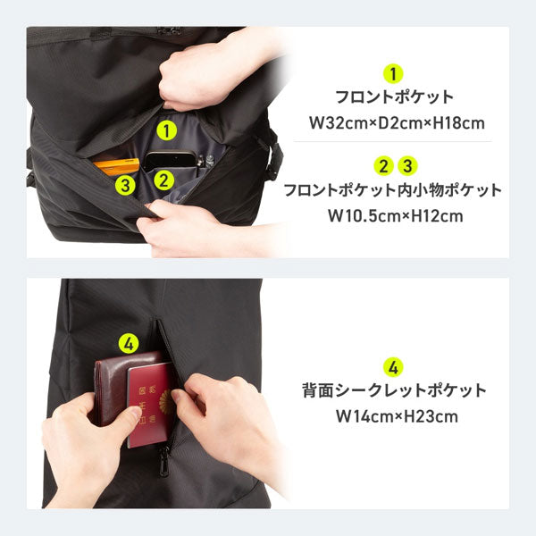 ３WAYトートリュック 22L [15.6・16型ワイドPC対応] サンワサプライ BAG-BT4BK【送料無料*】