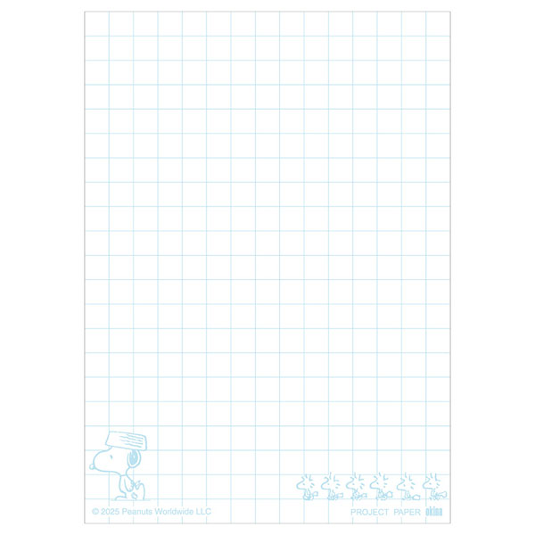 Project Paper《プロジェクトペーパー》PEANUTS [A7変形サイズ] 5mm方眼 50シート 日本ノート(オキナ) PPPA7 [M便 1/32]