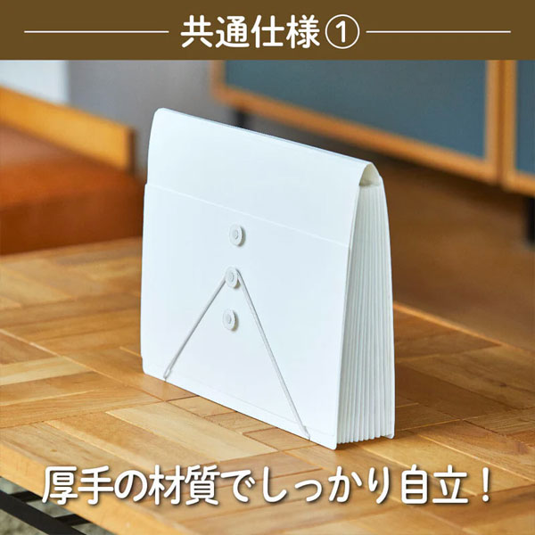 家庭用ファイルシリーズ サクッと整理！ドキュメントファイル(フタ付きタイプ) 13ポケット [全3色] キングジム 2290