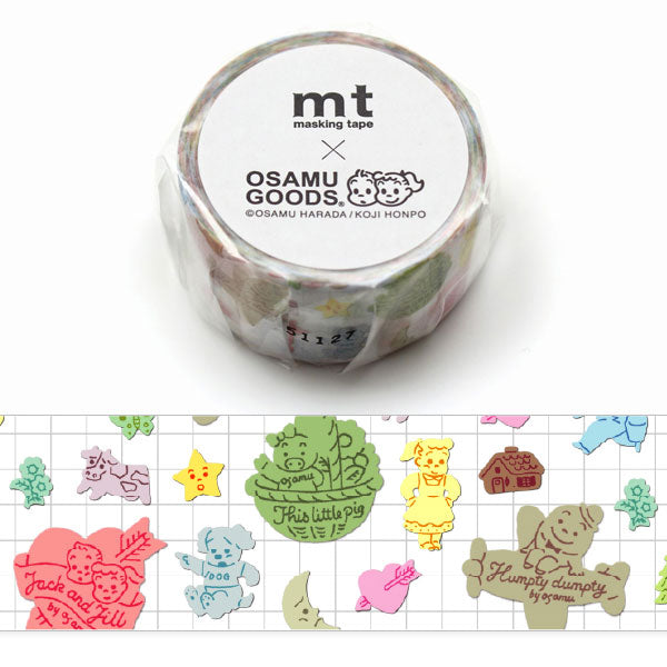 マスキングテープ mt × Artist Series [幅20mm×5m] 1巻 OSAMU GOODS カラフルステッカー カモ井加工紙 MTOSAM03 [M便 1/10]