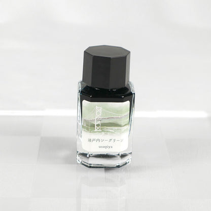 【瀬戸内シーグリーン】備前浪漫シリーズ 万年筆インク 15ml 箱入り うさぎやオリジナル U-BZ003